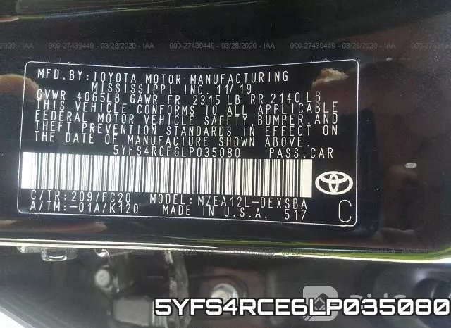 5YFS4RCE6LP035080 фото 10