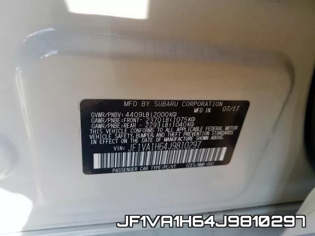 JF1VA1H64J9810297 фото 2