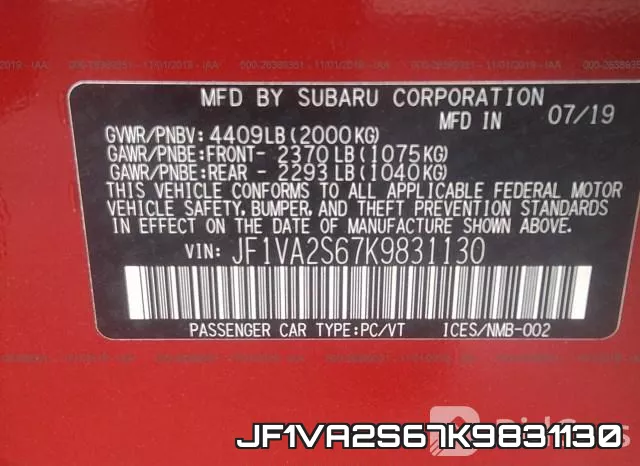 JF1VA2S67K9831130 фото 10