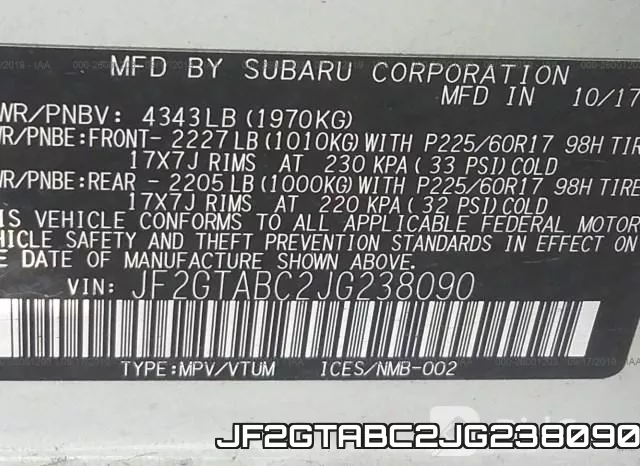 JF2GTABC2JG238090 фото 10