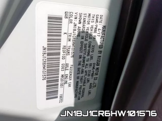 JN1BJ1CR6HW101576 фото 2