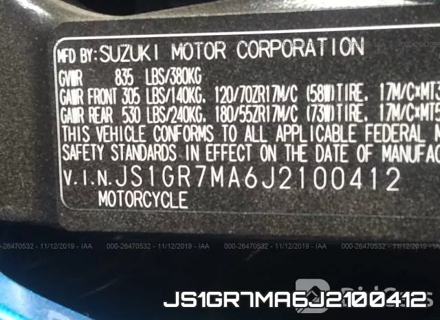 JS1GR7MA6J2100412 фото 2