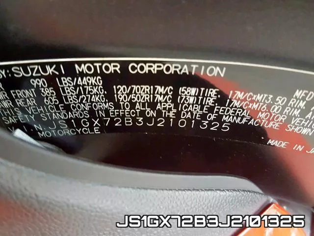 JS1GX72B3J2101325 фото 2