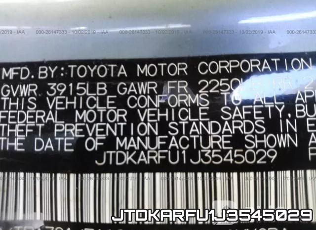 JTDKARFU1J3545029 фото 10