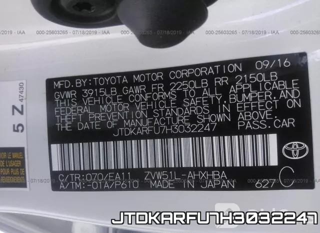 JTDKARFU7H3032247 фото 10