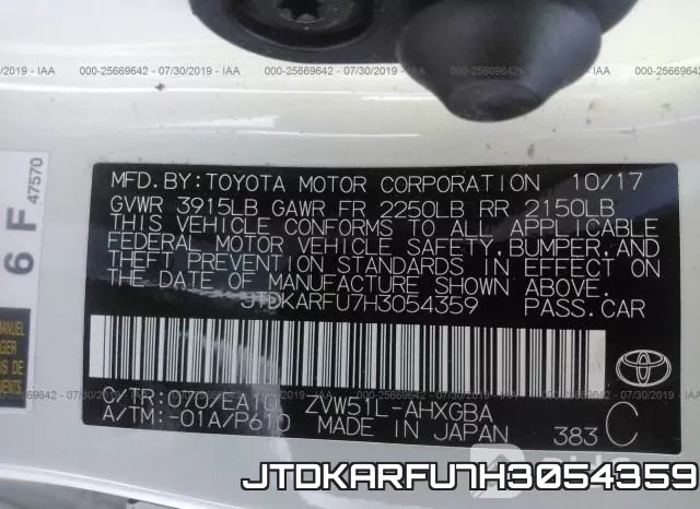 JTDKARFU7H3054359 фото 10