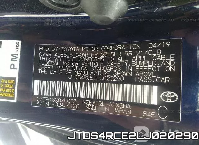 JTDS4RCE2LJ020290 фото 10