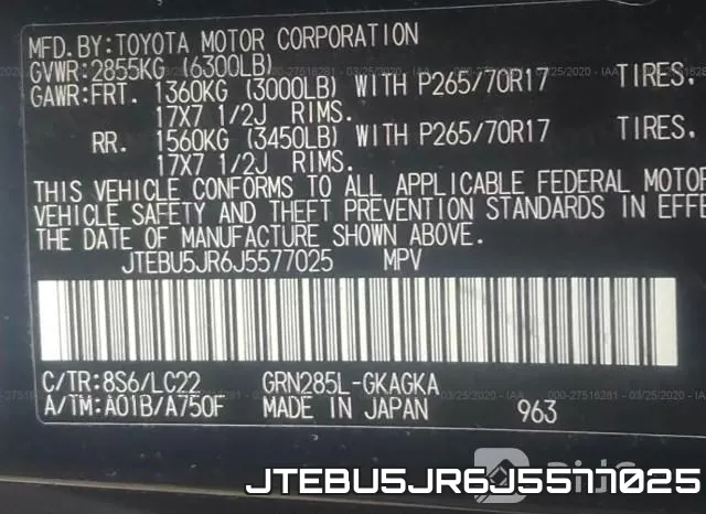 JTEBU5JR6J5577025 фото 10