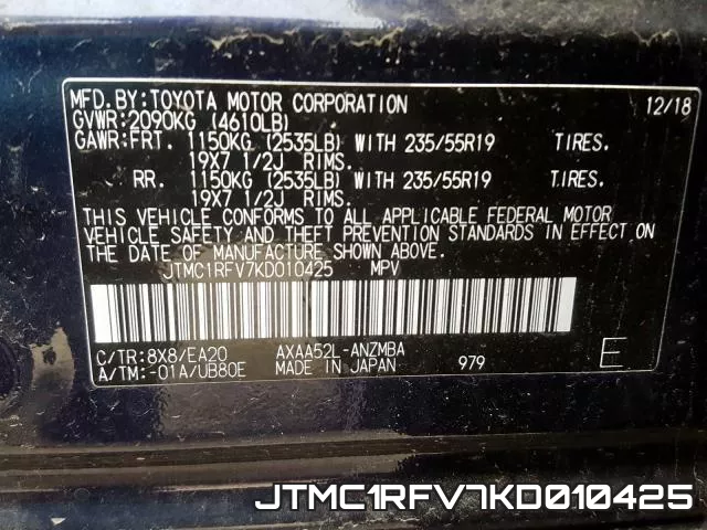 JTMC1RFV7KD010425 фото 2