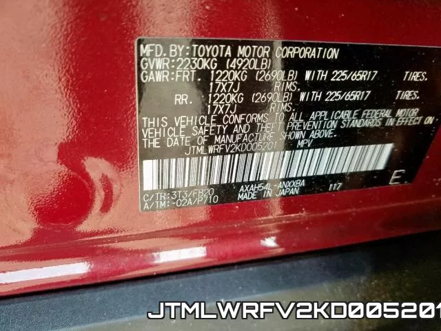 JTMLWRFV2KD005201 фото 2