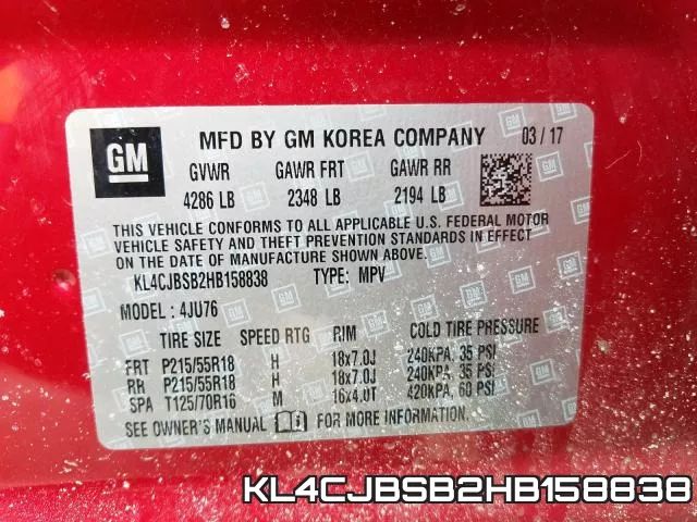 KL4CJBSB2HB158838 фото 2