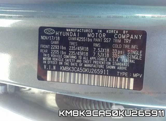 KM8K3CA50KU265911 фото 10