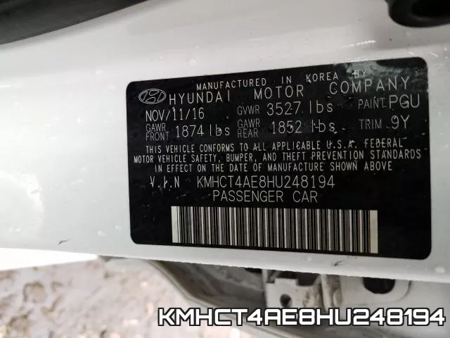 KMHCT4AE8HU248194 фото 2