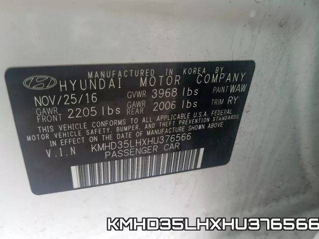 KMHD35LHXHU376566 фото 2
