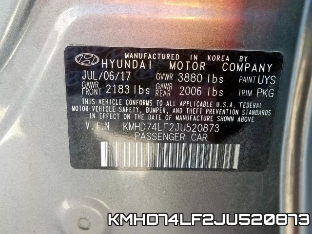 KMHD74LF2JU520873 фото 2