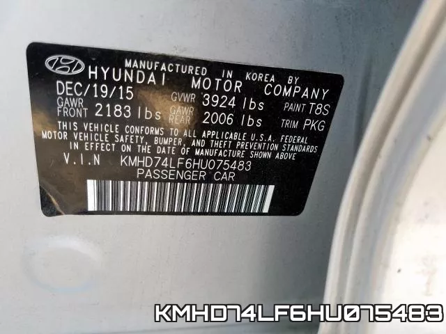 KMHD74LF6HU075483 фото 2