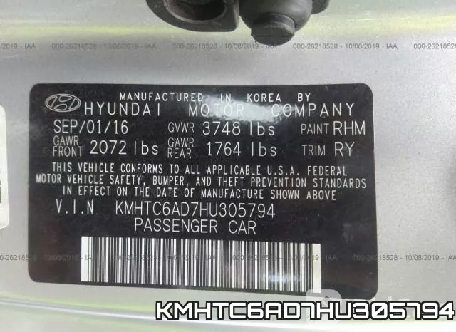 KMHTC6AD7HU305794 фото 10