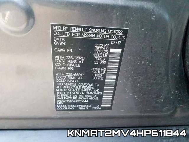KNMAT2MV4HP611844 фото 2