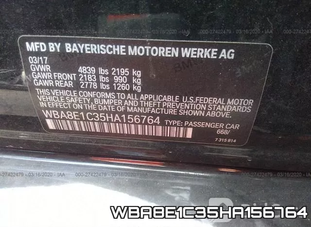 WBA8E1C35HA156764 фото 10