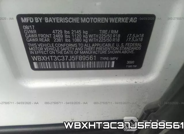 WBXHT3C37J5F89561 фото 10