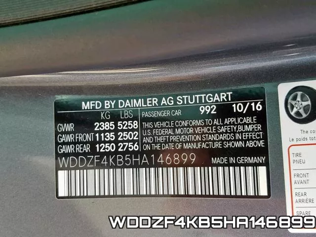 WDDZF4KB5HA146899 фото 2
