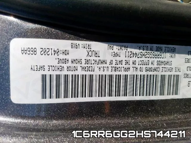 1C6RR6GG2HS744211 фото 2