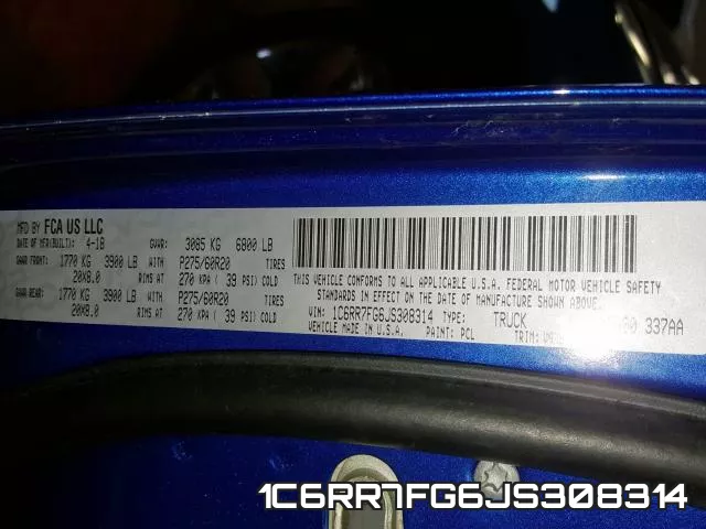 1C6RR7FG6JS308314 фото 2
