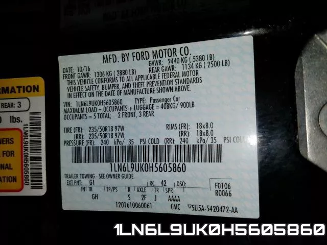 1LN6L9UK0H5605860 фото 2