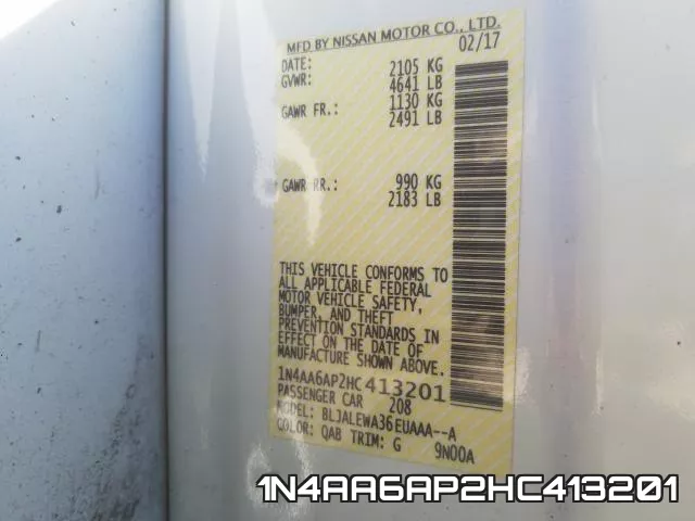 1N4AA6AP2HC413201 фото 2
