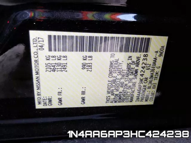1N4AA6AP3HC424238 фото 2