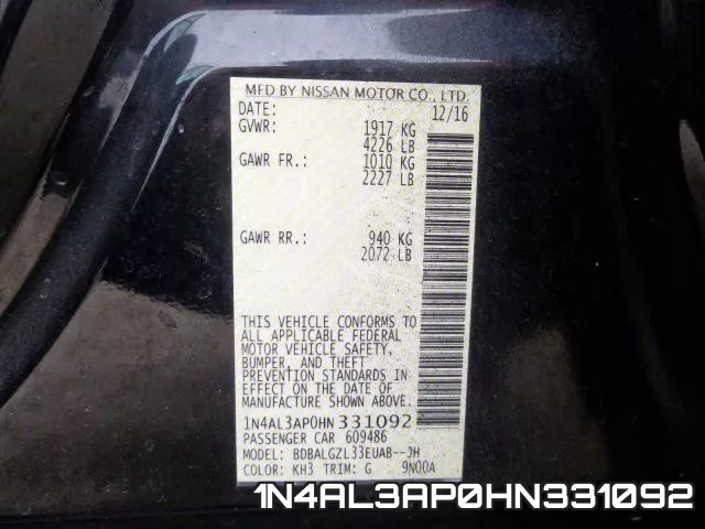 1N4AL3AP0HN331092 фото 2