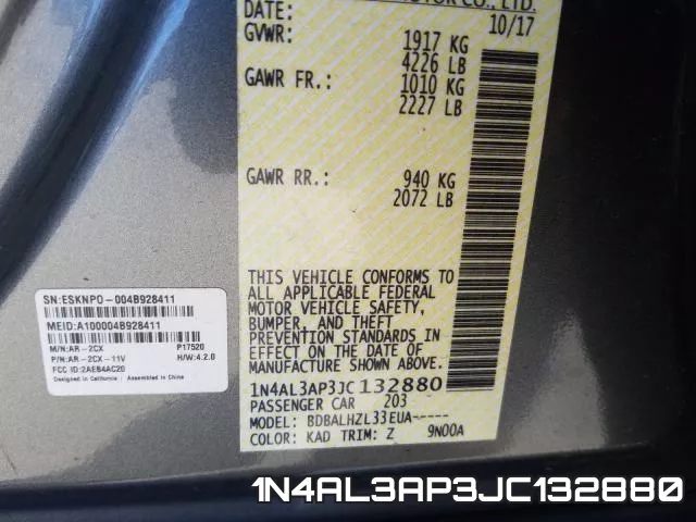 1N4AL3AP3JC132880 фото 2