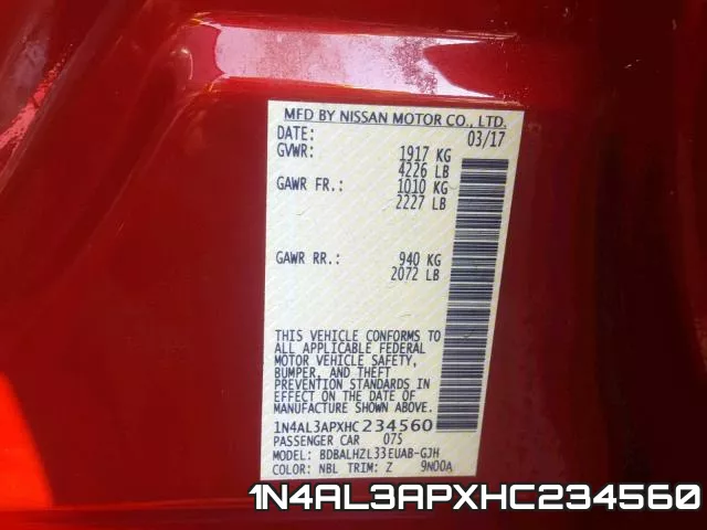 1N4AL3APXHC234560 фото 2