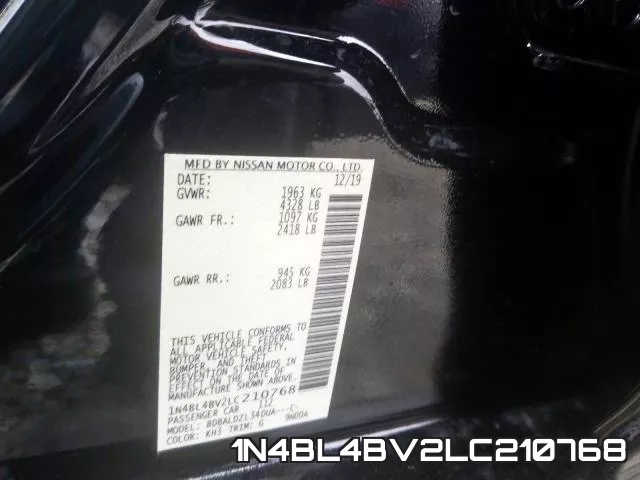 1N4BL4BV2LC210768 фото 2