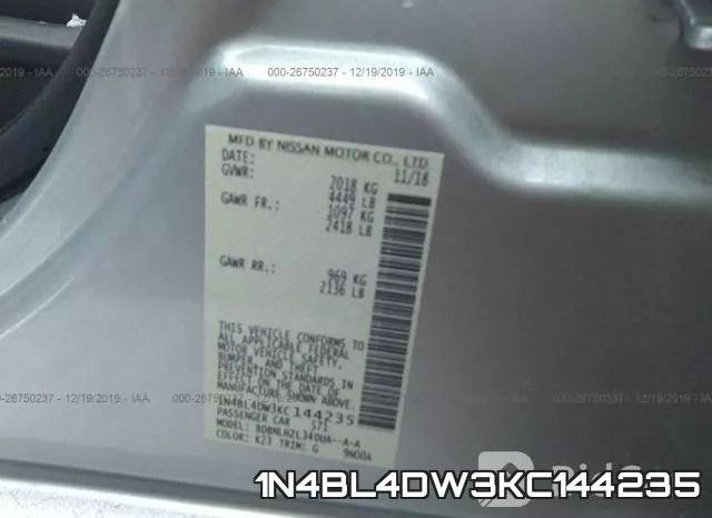 1N4BL4DW3KC144235 фото 10