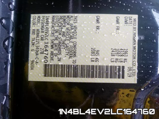 1N4BL4EV2LC164760 фото 2