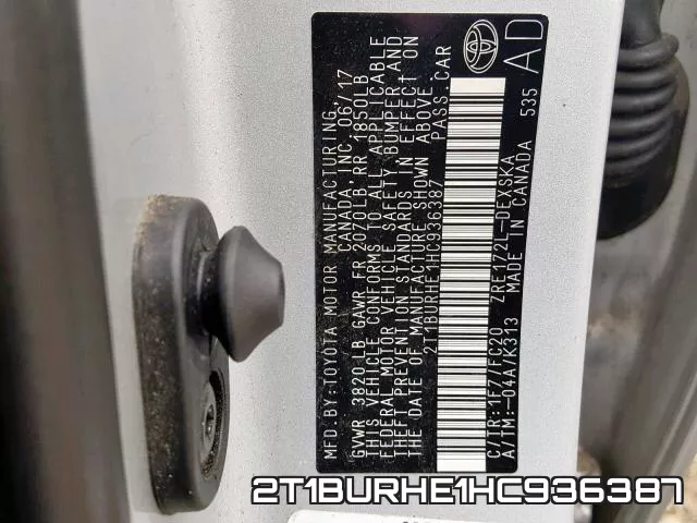 2T1BURHE1HC936387 фото 2