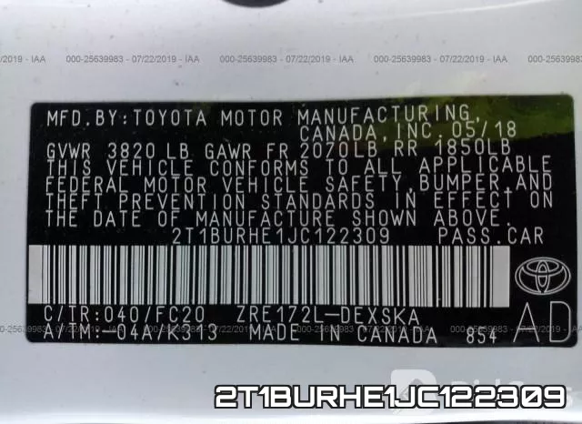 2T1BURHE1JC122309 фото 10