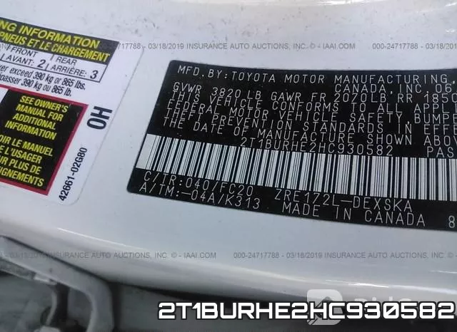 2T1BURHE2HC930582 фото 10