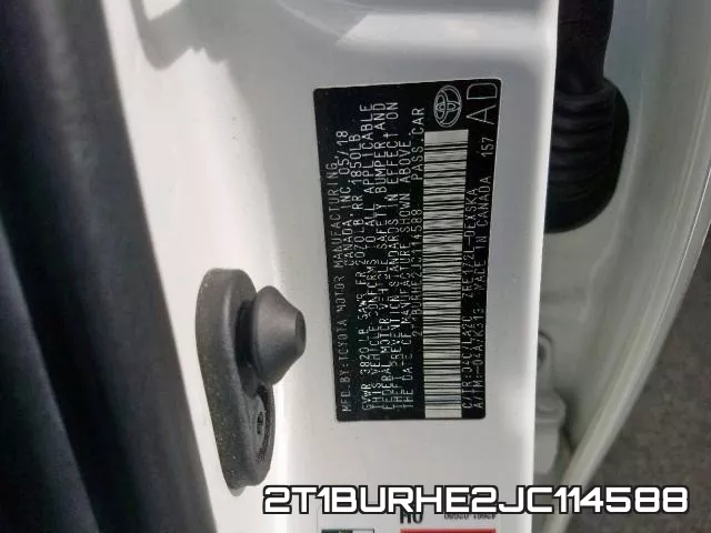 2T1BURHE2JC114588 фото 2