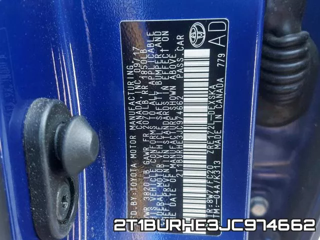 2T1BURHE3JC974662 фото 2