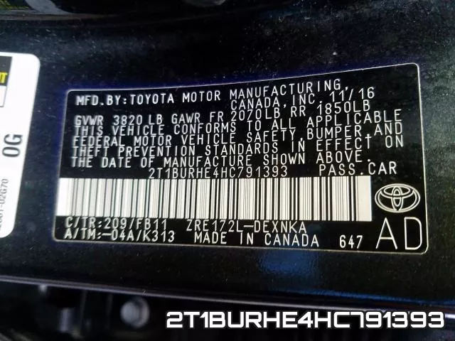 2T1BURHE4HC791393 фото 2