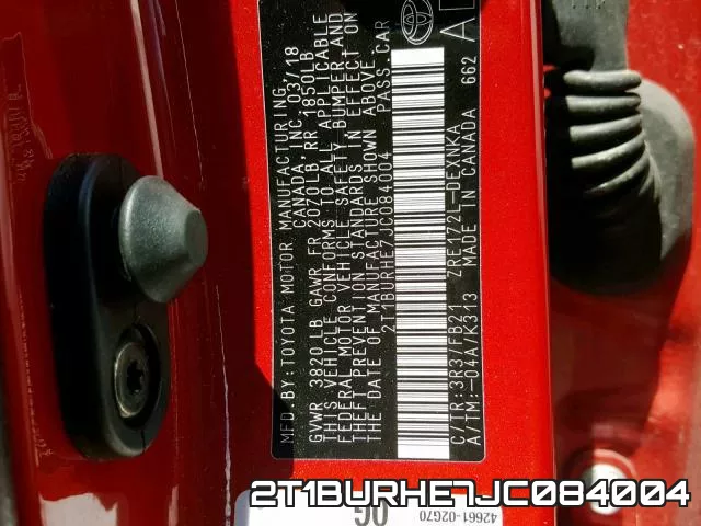 2T1BURHE7JC084004 фото 2
