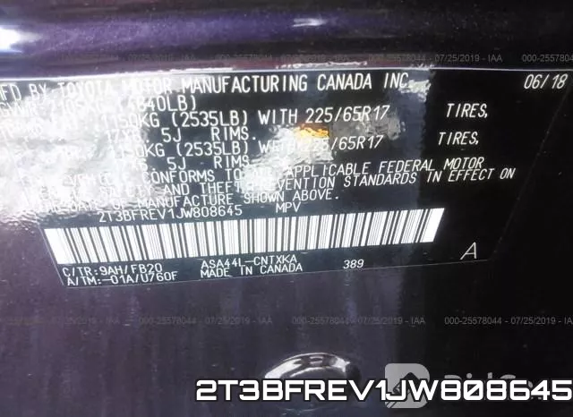 2T3BFREV1JW808645 фото 10