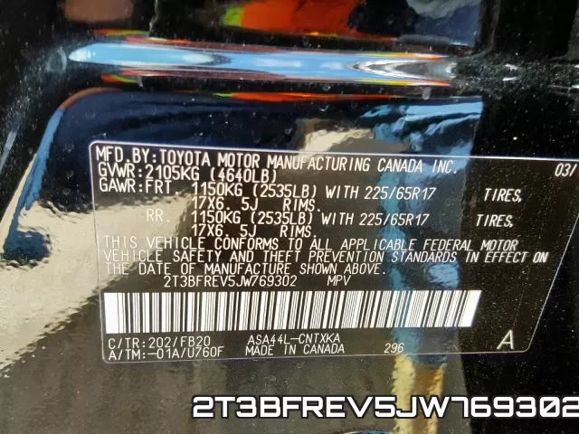2T3BFREV5JW769302 фото 2