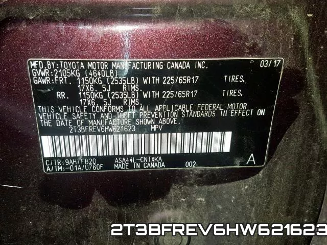 2T3BFREV6HW621623 фото 2