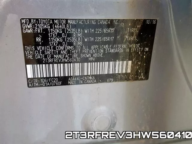 2T3RFREV3HW560410 фото 2