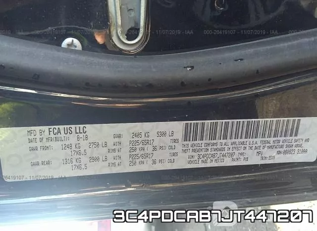 3C4PDCAB7JT447207 фото 10