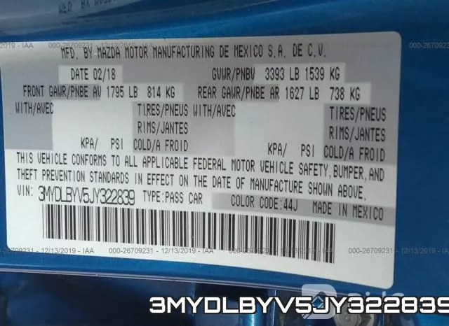 3MYDLBYV5JY322839 фото 10