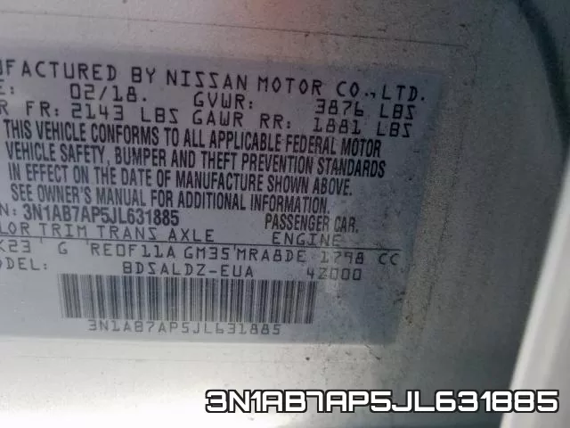 3N1AB7AP5JL631885 фото 2